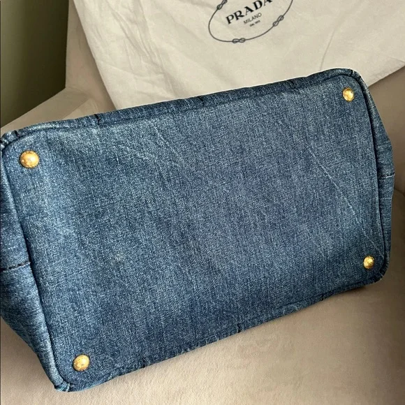 Prada Canapa Denim Tote – Lg | Authentic 💙 - Picture 8 of 17